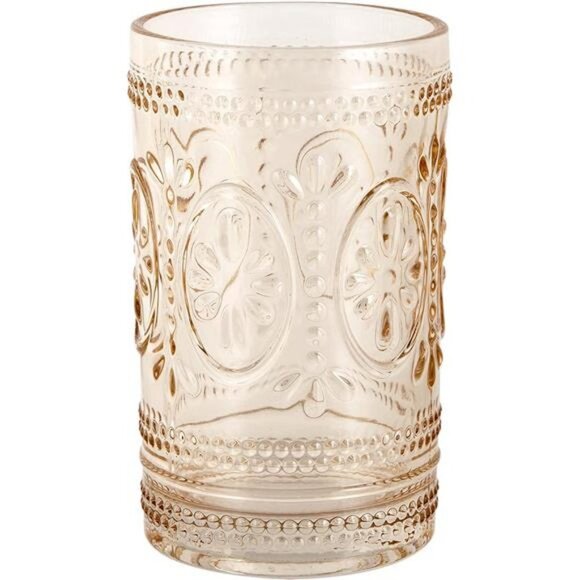 3-Piece Floral Hedge Tinted Glass Bathroom Accessory Set Blush Pink - Picture 6 of 7